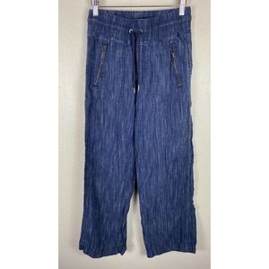 Athleta Indigo Blue Straight-Leg Pull-On Pants